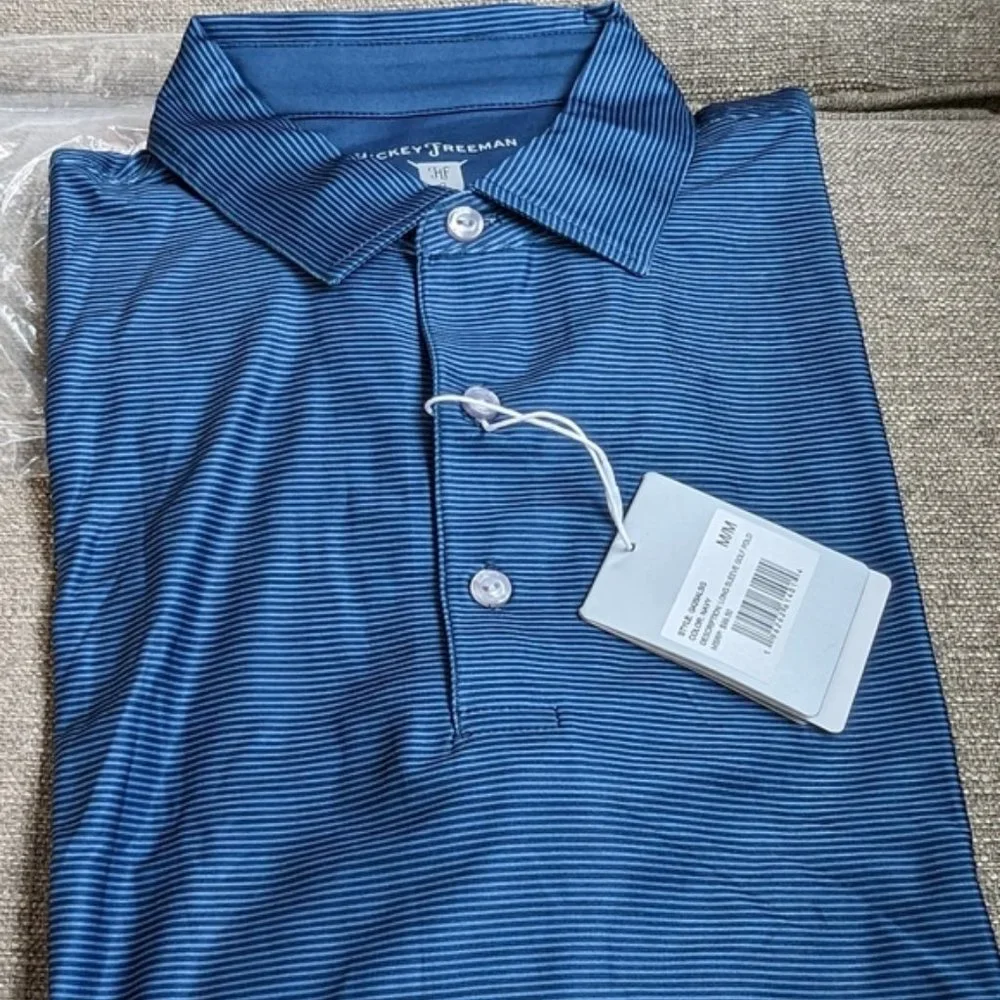 Hickey Freeman Striped Polo Size Medium NWT - Picture 2 of 4